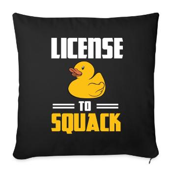 License To Squack Duckling Rubber Duck Yellow Duck - Sofa pillowcase 17,3'' x 17,3'' (45 x 45 cm) - black - Front