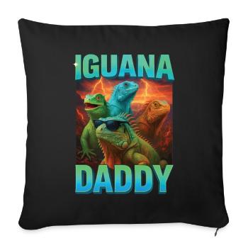 Leguan-Papa - Sofakissenbezug 45 x 45 cm - Schwarz - Vorne
