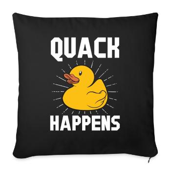 Rubber Ducks Gift Yellow Duck Quack Happens - Sofa pillowcase 17,3'' x 17,3'' (45 x 45 cm) - black - Front