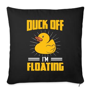 Yellow Rubber Duck Off I'm Floating - Sofa pillowcase 17,3'' x 17,3'' (45 x 45 cm) - black - Front