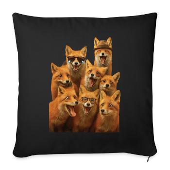 Fuchs - Sofakissenbezug 45 x 45 cm - Schwarz - Vorne