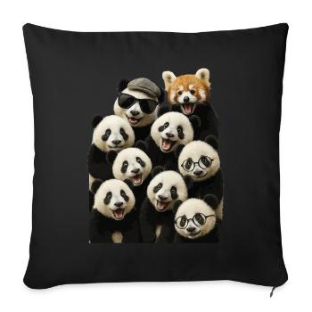 Panda - Sofakissenbezug 45 x 45 cm - Schwarz - Vorne