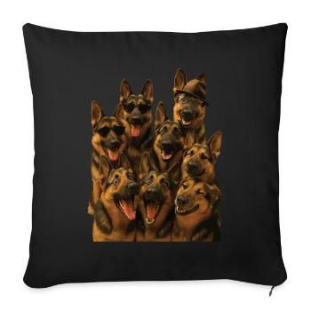 Deutscher Schäferhund - Sofakissenbezug 45 x 45 cm - Schwarz - Vorne