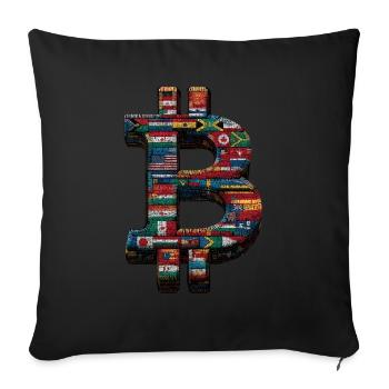 Bitcoin Design für BTC Fans - Sofakissenbezug 45 x 45 cm - Schwarz - Vorne