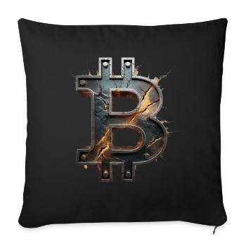 Bitcoin Design für BTC Fans - Sofakissenbezug 45 x 45 cm - Schwarz - Vorne