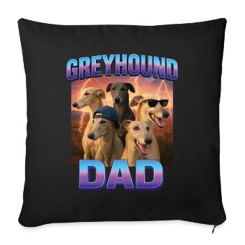 Windhund - Sofakissenbezug 45 x 45 cm - Schwarz - Vorne