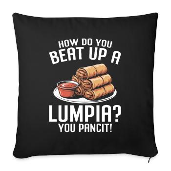 Rouleaux de printemps philippins Lumpia Asian - Housse de coussin décorative 45 x 45 cm - noir - Devant