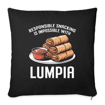 Asian Snack Lumpia Spring Rolls - Sofa pillowcase 17,3'' x 17,3'' (45 x 45 cm) - black - Front