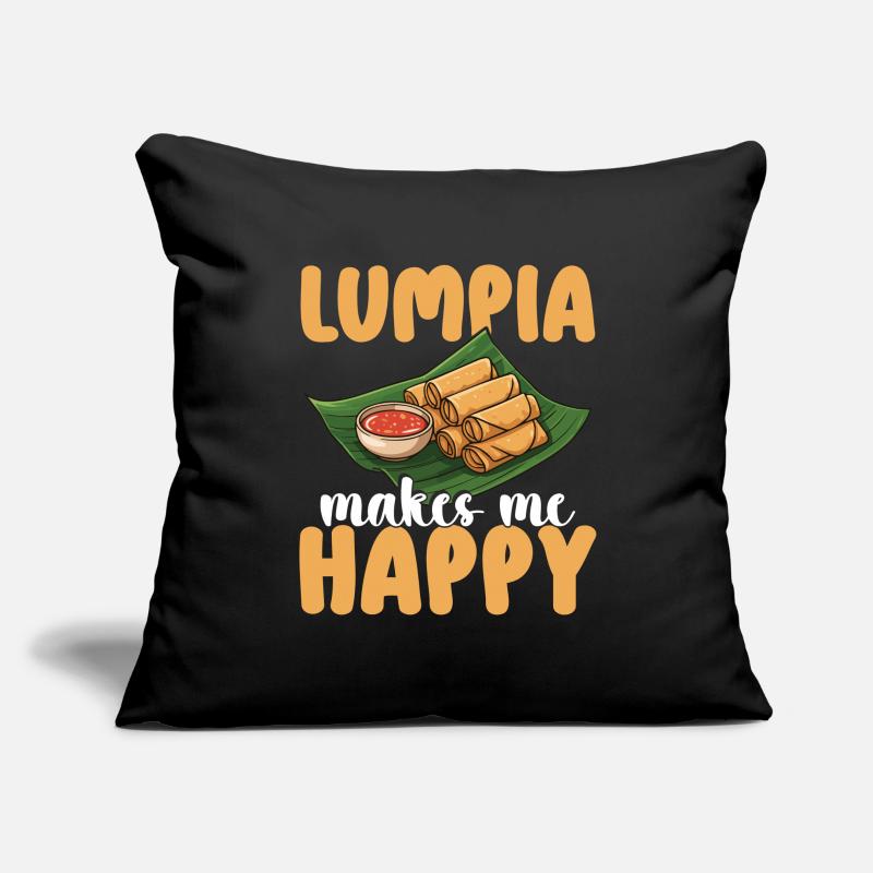 Spring Rolls Lumpia Makes Me Happy Sofa pillowcase 17,3'' x 17,3'' (45 x 45 cm)