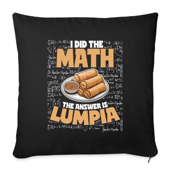 Spring Rolls Lumpian Students Math - Sofa pillowcase 17,3'' x 17,3'' (45 x 45 cm) - black - Front
