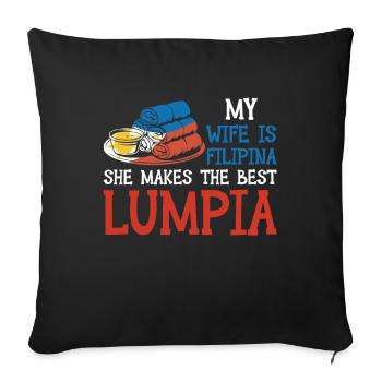 Spring Rolls Wife Lumpia - Sofa pillowcase 17,3'' x 17,3'' (45 x 45 cm) - black - Front