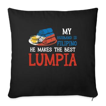 Spring Rolls Husband Lumpia - Sofa pillowcase 17,3'' x 17,3'' (45 x 45 cm) - black - Front