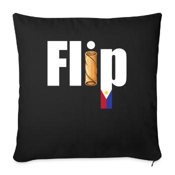 Spring Rolls Lumpia Flip Filipino Food - Sofa pillowcase 17,3'' x 17,3'' (45 x 45 cm) - black - Front