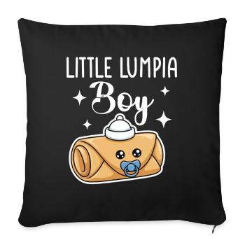 Little Lumpia Boy Spring Rolls - Sofa pillowcase 17,3'' x 17,3'' (45 x 45 cm) - black - Front