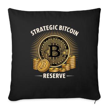 Conception de Bitcoin pour les fans de BTC - Housse de coussin décorative 45 x 45 cm - noir - Devant