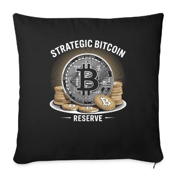 Conception de Bitcoin pour les fans de BTC - Housse de coussin décorative 45 x 45 cm - noir - Devant