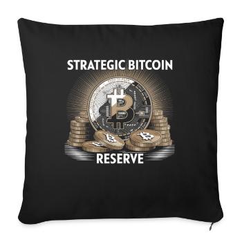 Bitcoin Design für BTC Fans - Sofakissenbezug 45 x 45 cm - Schwarz - Vorne