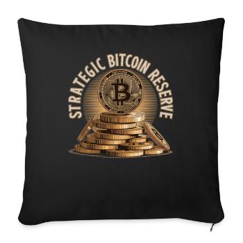 Bitcoin Design für BTC Fans - Sofakissenbezug 45 x 45 cm - Schwarz - Vorne
