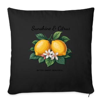 Sunshine & Citrus Lemon Summer Holiday - Sofa pillowcase 17,3'' x 17,3'' (45 x 45 cm) - black - Front