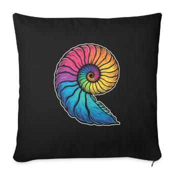 Colorful Ammonites Fossils Prehistoric Times - Sofa pillowcase 17,3'' x 17,3'' (45 x 45 cm) - black - Front