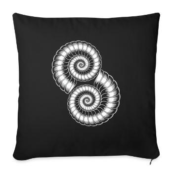 Ammonites Fossils Prehistoric - Sofa pillowcase 17,3'' x 17,3'' (45 x 45 cm) - black - Front