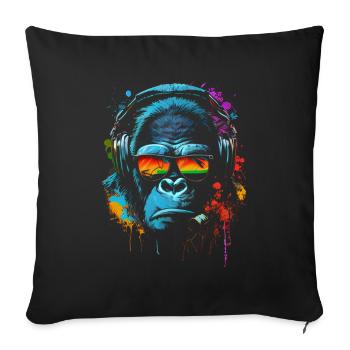 Monkey DJ Headphones Sunglasses - Sofa pillowcase 17,3'' x 17,3'' (45 x 45 cm) - black - Front