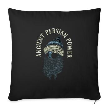 Persische Macht - persischer Helm - Sofakissenbezug 45 x 45 cm - Schwarz - Vorne