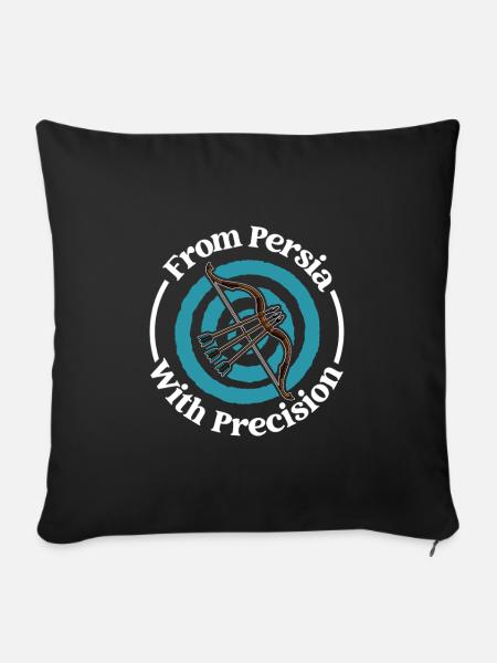 Persische Präzision - persischer Bogen - Sofakissenbezug 45 x 45 cm - Schwarz