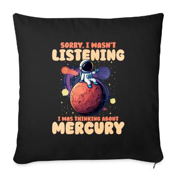 Mercure - Housse de coussin décorative 45 x 45 cm - noir - Devant