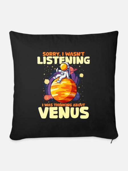 Venus - Sofakissenbezug 45 x 45 cm - Schwarz