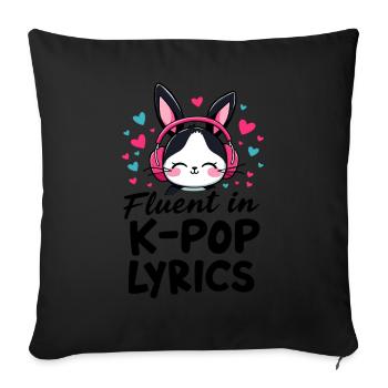 Fluent In K-Pop Cute Bunny Bunny - Sofa pillowcase 17,3'' x 17,3'' (45 x 45 cm) - black - Front