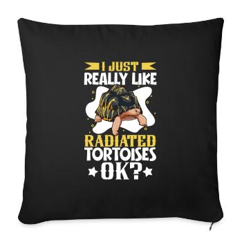 I love my radiated tortoise - Sofa pillowcase 17,3'' x 17,3'' (45 x 45 cm) - black - Front