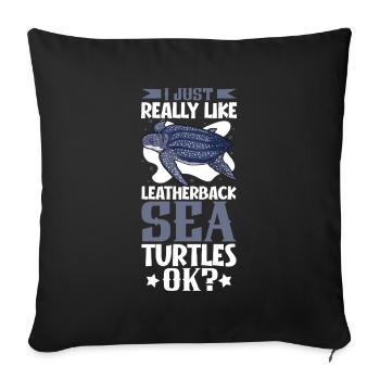 J’adore ma tortue luth - Housse de coussin décorative 45 x 45 cm - noir - Devant