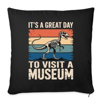 Musée - Housse de coussin décorative 45 x 45 cm - noir - Devant