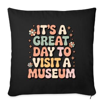 Musée - Housse de coussin décorative 45 x 45 cm - noir - Devant
