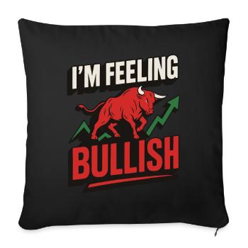 Actions Pension Dividende Bourse - Housse de coussin décorative 45 x 45 cm - noir - Devant