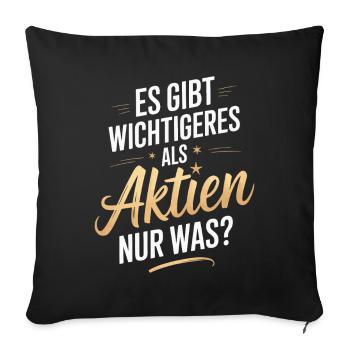 Actions Pension Dividende Bourse - Housse de coussin décorative 45 x 45 cm - noir - Devant
