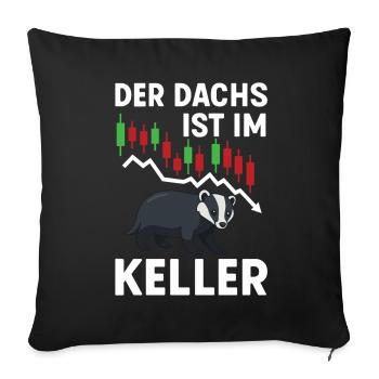Aktien Rente Dividende Börse - Sofakissenbezug 45 x 45 cm - Schwarz - Vorne