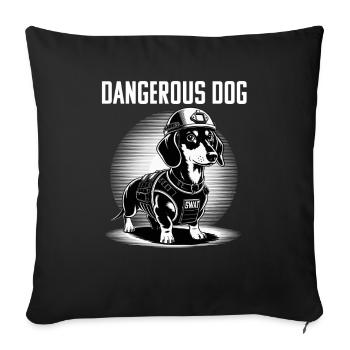 Chien Dire Teckel Design pour les amoureux des chiens - Housse de coussin décorative 45 x 45 cm - noir - Devant