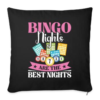 Bingo Night Fun Design for Bingo Fans - Sofa pillowcase 17,3'' x 17,3'' (45 x 45 cm) - black - Front