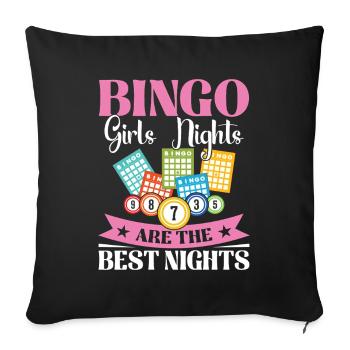 Bingo Card Perfect for Game Nights Women - Sofa pillowcase 17,3'' x 17,3'' (45 x 45 cm) - black - Front