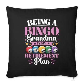Bingo Granny Gambling Real Bingo Fans Retirement - Sofa pillowcase 17,3'' x 17,3'' (45 x 45 cm) - black - Front