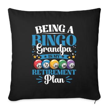 Bingo Grandpa Gambling Real Bingo Fans Retirement - Sofa pillowcase 17,3'' x 17,3'' (45 x 45 cm) - black - Front
