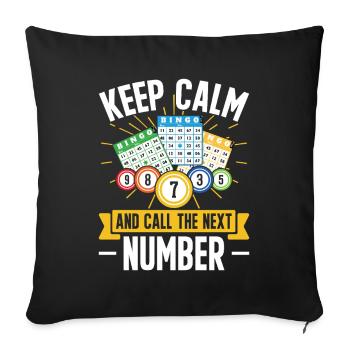 Bingo Champion Keep Calm And Call The Next Number - Sofa pillowcase 17,3'' x 17,3'' (45 x 45 cm) - black - Front