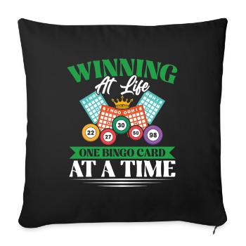 Bingo Bingo Night Bingo Card Bingo Player - Sofa pillowcase 17,3'' x 17,3'' (45 x 45 cm) - black - Front