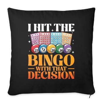 Bingo Fun Gift Bingo Lover - Sofa pillowcase 17,3'' x 17,3'' (45 x 45 cm) - black - Front