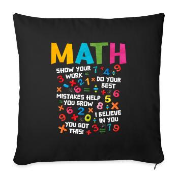Mathe - Sofakissenbezug 45 x 45 cm - Schwarz - Vorne
