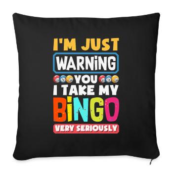 Bingo Bingo Night Bingo Card Bingo Round - Sofa pillowcase 17,3'' x 17,3'' (45 x 45 cm) - black - Front