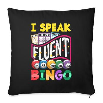 Bingo Gift for Bingo Players Lottery - Sofa pillowcase 17,3'' x 17,3'' (45 x 45 cm) - black - Front