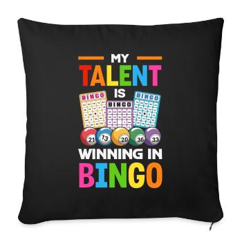 Bingo Gift for Bingo Players Lottery - Sofa pillowcase 17,3'' x 17,3'' (45 x 45 cm) - black - Front